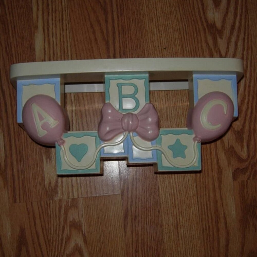Vintage 1995 Homco ABC Baby Nusery Decor Shelf #3070